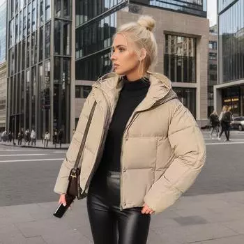 Женская зимняя куртка 2024 года, зимняя женская однотонная утепленная теплая короткая хлопковая куртка, женские парки с капюшоном, пальто, женская одежда M белый