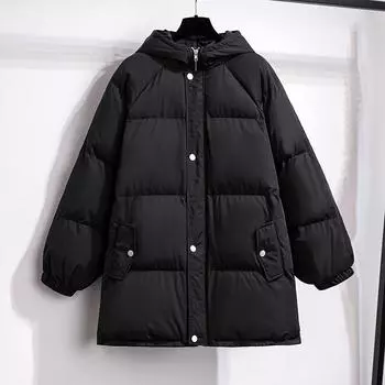 Женская зимняя куртка больших размеров с утеплителем и подкладкой средней длины, теплое повседневное однотонное пальто 6XL