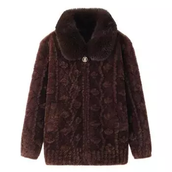 Женская зимняя куртка больших размеров Snow Plush Jacket Vintage Polyester Warm Top 3XL