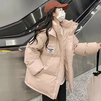 Женская зимняя куртка большого размера из плотного хлопка Bread Cotton Clothing Parka S розовый