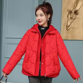 Женская зимняя куртка большого размера с утеплителем, однотонная, повседневная, на молнии, с капюшоном, теплая верхняя одежда 3XL
