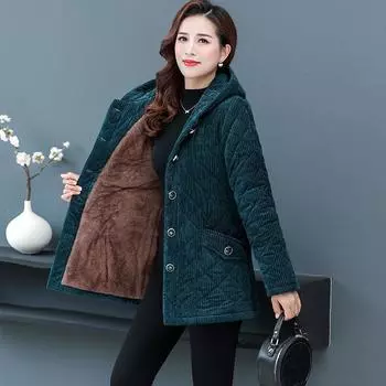 Женская зимняя куртка, длинная, однотонная, теплая, куртка, подкладка, стеганое пальто с капюшоном, куртка больших размеров XXXXXL