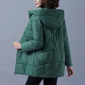 Женская зимняя куртка, длинные теплые парки, женское утепленное пальто, парка с хлопковой подкладкой, верхняя одежда с капюшоном, большие размеры XXXXL чёрный