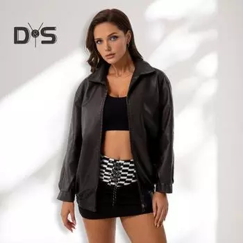 Женская зимняя куртка из искусственной кожи с длинными рукавами, на молнии, с лацканами, однотонная, с карманами, уличная одежда для мотоциклистов-бойфрендов S вино красного