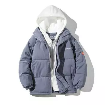 Женская зимняя куртка оверсайз, пуховое пальто с хлопковой подкладкой, женское свободное повседневное пальто, женские модные короткие парки с капюшоном L чёрный