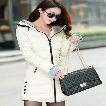 Женская зимняя куртка-парка Large Plus Slim Long с капюшоном, теплая верхняя одежда на молнии 4XL