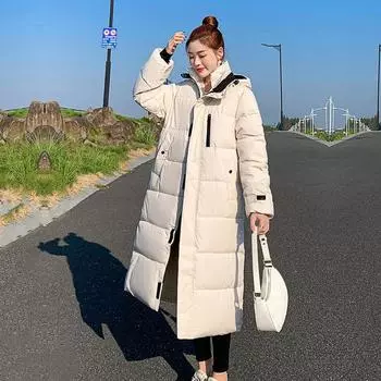 Женская зимняя куртка Parker, теплая куртка с пуховой молнией, теплая куртка с капюшоном, подкладка, стеганая хлопковая куртка S белый