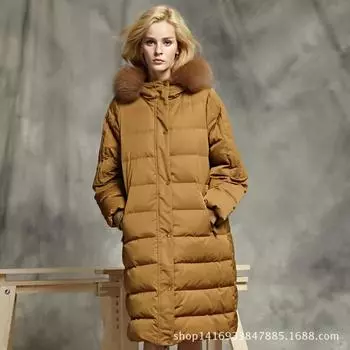 Женская зимняя куртка-пуховик, новая женская одежда, модный тренд, простая, средней и длинной длины, универсальная, однотонная, с капюшоном, большого размера, женская куртка-пуховик M чёрный