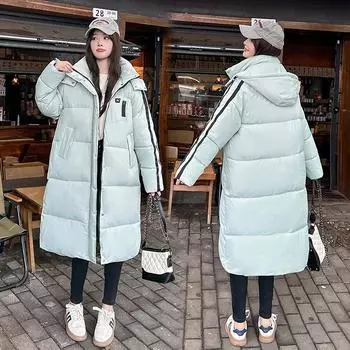 Женская зимняя куртка с хлопковой подкладкой 2024 года, новая, с капюшоном, средней и длинной длины, утепленная, теплая куртка M