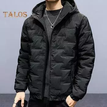 Женская зимняя куртка с капюшоном, длинными рукавами, эластичным подолом, пальто с боковыми карманами, однотонная застежка-молния, верхняя одежда L чёрный