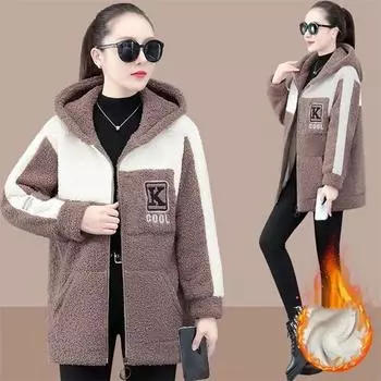 Женская зимняя куртка средней длины, свободный утепленный кардиган, толстовка 4XL