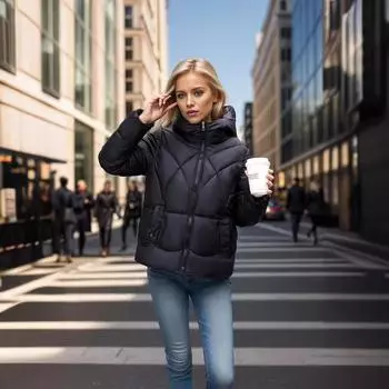 Женская зимняя куртка, зимняя утягивающая короткая легкая хлопковая куртка, женская однотонная куртка с капюшоном, утолщенная теплая стеганая куртка M хаки