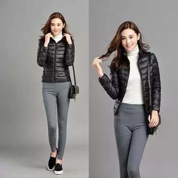 Женская зимняя легкая куртка, тонкая куртка больших размеров, зимнее тонкое короткое теплое пальто XXXXXL