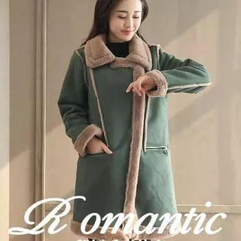 Женская зимняя меховая куртка, пальто, женские длинные теплые замшевые теплые толстые пальто, парка с подкладкой из искусственного меха, плащ большого размера S зелёный