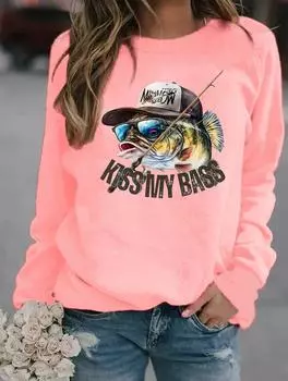 Женская зимняя модная толстовка с круглым вырезом и длинными рукавами, доступная в различных модных узорах S