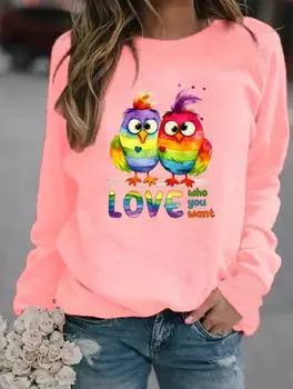 Женская зимняя модная толстовка с круглым вырезом и длинными рукавами, доступная в различных модных узорах S