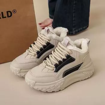 Женская зимняя мягкая теплая непромокаемая обувь на высоком каблуке, удобная дышащая спортивная обувь, легкая обувь 40