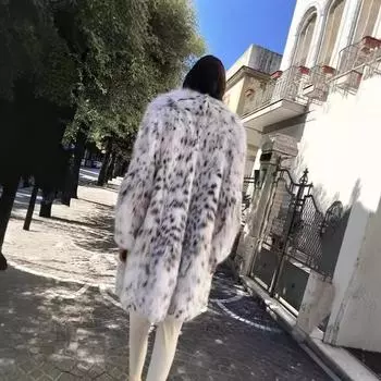 Женская зимняя новинка из искусственной лисьей шерсти, модная молодая шуба с леопардовым принтом, женская норковая шуба длиной до колена XS