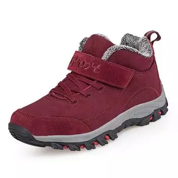 Женская зимняя обувь для путешествий на открытом воздухе с нескользящей подошвой для ходьбы, удобная теплая обувь для людей среднего и пожилого возраста с круглой головкой 41