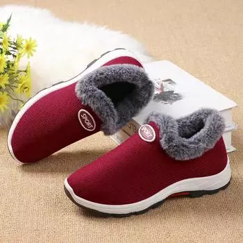 Женская зимняя обувь MAITA из утепленной ткани, однотонная, легкая, противоскользящая, износостойкая, хлопковая обувь на мягкой подошве 36 чёрный