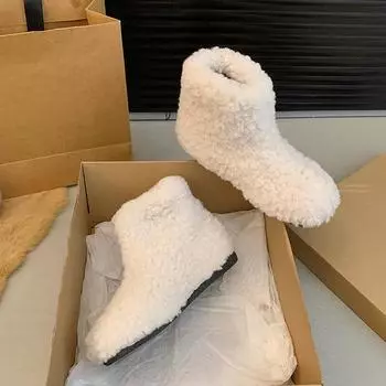 Женская зимняя обувь Мягкие плюшевые зимние сапоги 35 белый