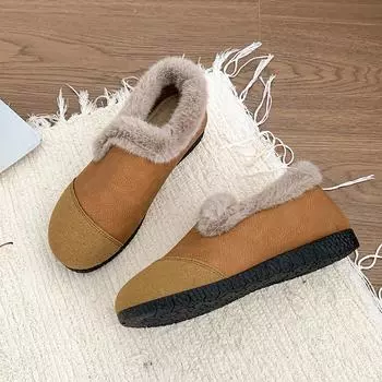 Женская зимняя обувь, роскошные, горячие, теплые, туфли на плоской подошве, женские, тренд 2024 года, удобные, из искусственной кожи, повседневные, для отдыха на природе, зимние туфли 35 чёрный
