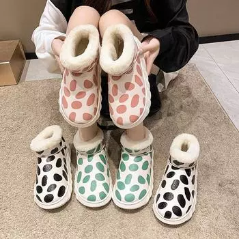 Женская зимняя обувь, тенденции 2022 года, зимние ботинки по щиколотку, женские повседневные удобные теплые меховые ботинки без застежек, обувь 36