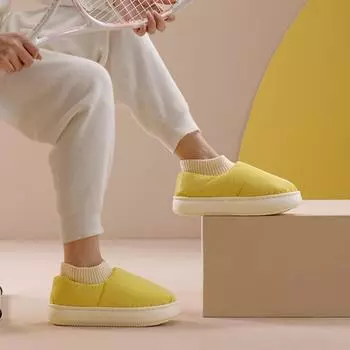Женская зимняя обувь, тренд 2022, домашняя повседневная обувь на плоской подошве, лоферы на платформе, женская обувь для спальни, теплые хлопковые туфли без шнуровки для пар 37-38 зелёный