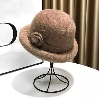 Женская зимняя панама, элегантная ветрозащитная шляпа с цветочным узором, ультра-толстая, сохраняющая тепло, осенне-зимняя шапка из искусственного меха 54-58