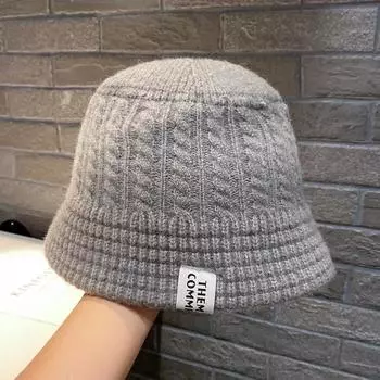 Женская зимняя панама, теплая шерстяная вязаная шапка-рыбак, повседневная складная панама, женская уличная солнцезащитная кепка