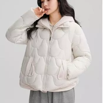 Женская зимняя парка, пальто, универсальная поддельная верхняя одежда из двух предметов, корейская версия, элегантная женская куртка с хлопковой подкладкой M белый