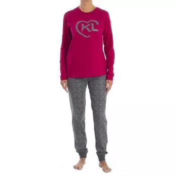 Женская зимняя пижама с длинными рукавами KL45223, Женские пижамы, Одежда для сна, Одежда для дома M розовый