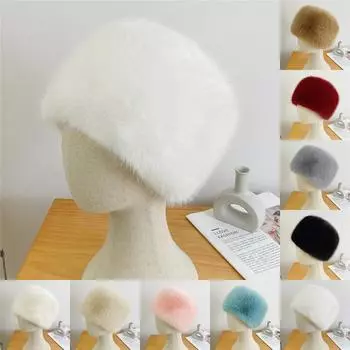 Женская зимняя плюшевая шапка-рыбак с большой окружностью головы, теплая шапка One Size бежевый