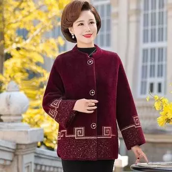 Женская зимняя плюшевая теплая куртка на пуговицах в стиле ретро, теплый кардиган, повседневный кардиган большого размера 4XL