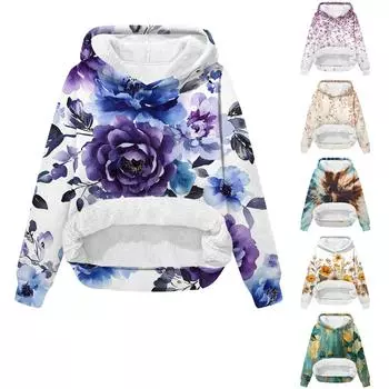 Женская зимняя повседневная модная толстовка с круглым вырезом и длинным рукавом из бархата с утолщенным капюшоном S бежевый