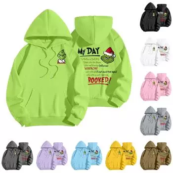 Женская зимняя повседневная модная толстовка с круглым вырезом и длинным рукавом с капюшоном L чёрный