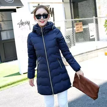 Женская зимняя пуховая хлопковая парка, куртка, пальто, верхняя одежда, воротник-стойка, воротник-стойка, карман на молнии, тонкий утепленный однотонный цвет XL серый