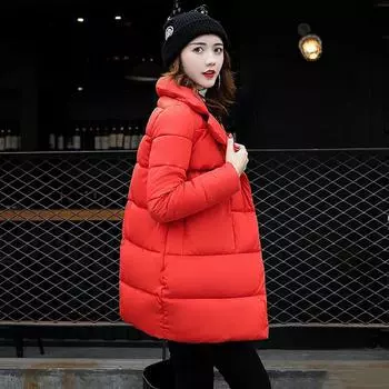 Женская зимняя пуховая хлопковая стеганая куртка, пальто, парка с длинным рукавом и воротником-стойкой, карман, свободная теплая однотонная куртка XL серый