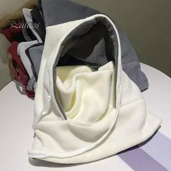 Женская зимняя шапка-балаклава с защитой для лица, толстый флис, ветрозащитная, для езды на велосипеде, регулируемая, с завязками, полная защита, для путешествий на открытом воздухе, для холодной погоды, лыжная шапка чёрный