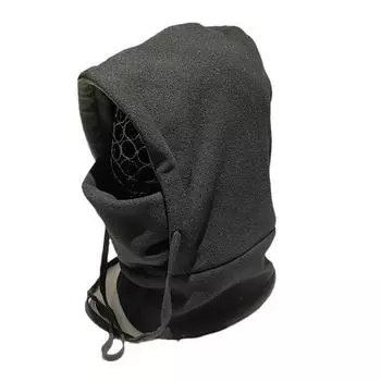 Женская зимняя шапка-балаклава с защитой лица, толстый флис, ветрозащитный, для езды на велосипеде, регулируемый, с завязками, полный вино красного