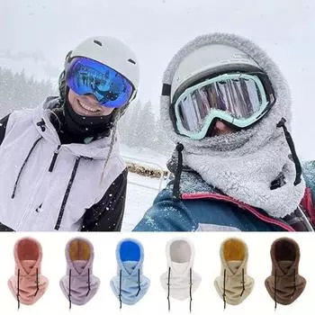 Женская зимняя шапка-балаклава, толстая, теплая, флисовая, ветрозащитная, регулируемая, полная защита, для путешествий на открытом воздухе, для холодной погоды, для езды на велосипеде, катания на лыжах хаки