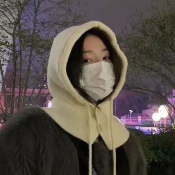 Женская зимняя шапка-балаклава, толстая теплая трикотажная застежка на пуговицы, ветрозащитная велосипедная шапка, регулируемая, полная защита, для путешествий на открытом воздухе, катания на лыжах хаки