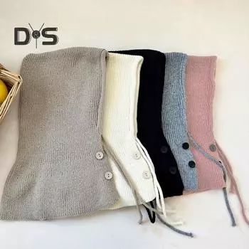 Женская зимняя шапка-балаклава, толстая теплая вязаная застежка на пуговицы, ветрозащитная, велосипедная, регулируемая, полная защита, для путешествий на открытом воздухе, для катания на лыжах в холодную погоду розовый