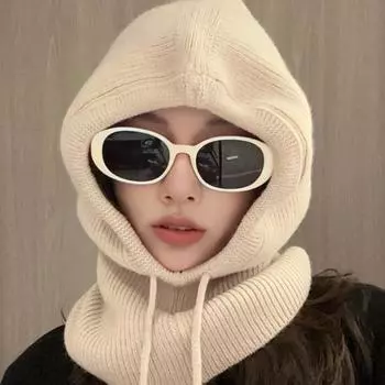 Женская зимняя шапка-балаклава, толстая теплая вязаная ветрозащитная велосипедная шапка, регулируемая, полная защита, для путешествий на открытом воздухе, для холодной погоды, для катания на лыжах серый