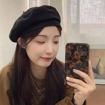 Женская зимняя шапка художника, однотонная, мягкая, теплая, дышащая, декоративная, для поездок на работу, берет, восьмиугольная кепка во французском стиле, винтажная кепка M бежевый