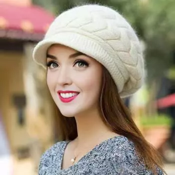 Женская зимняя шапка из толстого плюша, вязаная с короткими полями, сохраняющая тепло, ветрозащитная, однотонная, для поездок на работу и отдыха на природе белый