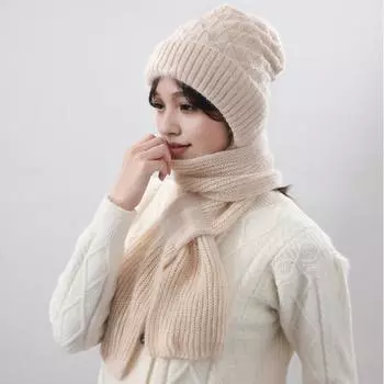 Женская зимняя шапка со встроенным шарфом, толстая, теплая, трикотажная, ветрозащитная, высокоэластичная, полная защита, для путешествий на открытом воздухе в холодную погоду, для езды на велосипеде хаки