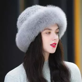 Женская зимняя шапка, теплая, утолщенная, модная, берет, защита от ушей, холодная, показывающая лицо, тонкая шапочка One Size бежевый