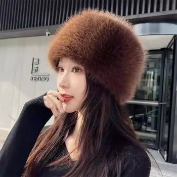 Женская зимняя шапка, теплая защита ушей, лыжная шапка, плюшевая панама, шапка рыбака, ветрозащитная шапка, кепка «Монгольская шапка» чёрный