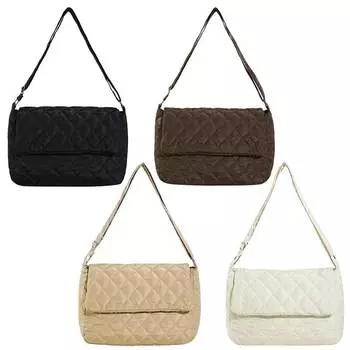 Женская зимняя стеганая сумка, модная повседневная сумка для покупок, сумка # чёрный